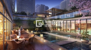 首創(chuàng)住宅下沉庭院景觀效果圖