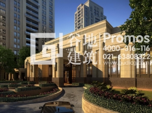 高層住宅會(huì)所門頭入口效果圖